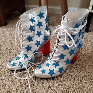 NON Blonde Metallic Leather Boots